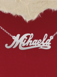 Сребърно колие с име "Mihaela"