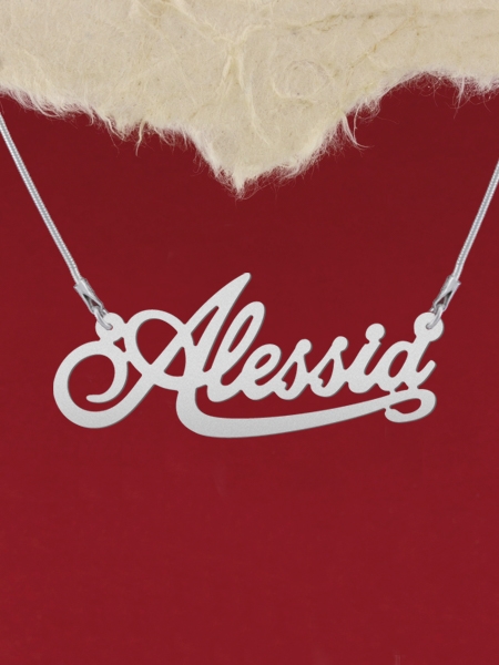 Сребърно колие с надпис "Alessia"