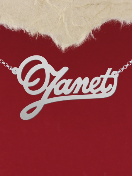 Сребърно колие с име "Janet"