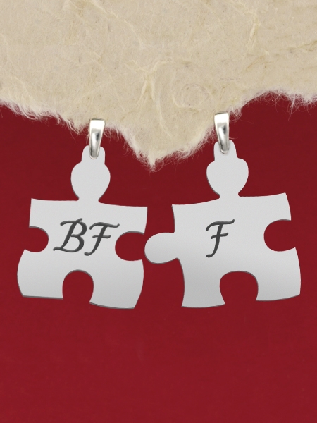 Комплект сребърни пъзели: "BF" и "F"